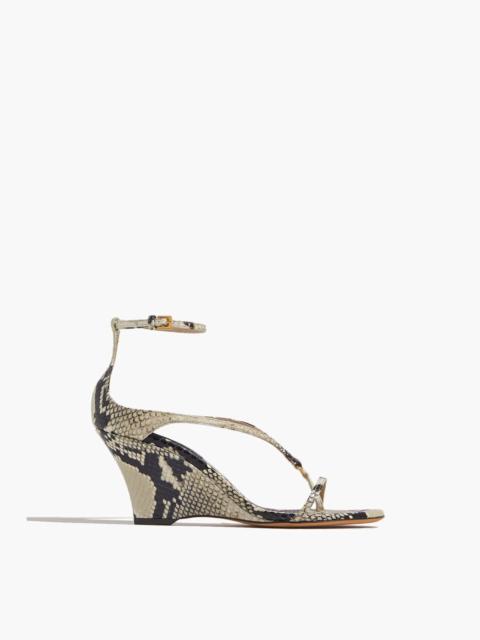KHAITE Marion Ankle Strap Wedge Sandal in Natural