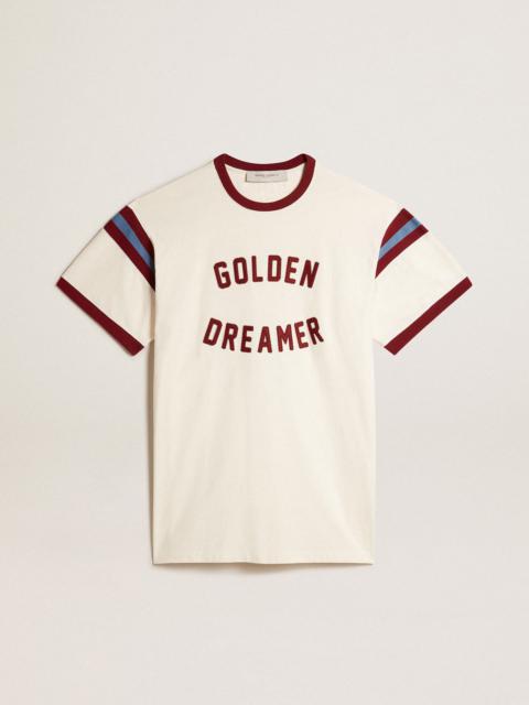 Golden Goose Women’s white dress with burgundy lettering on the front