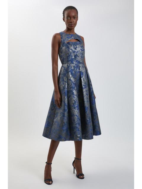 KAREN MILLEN Tailored Jacquard Full Midi Dress