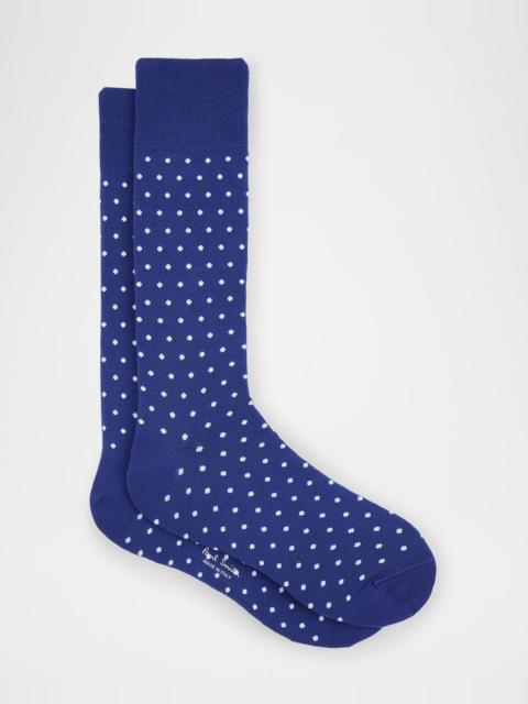 Paul Smith Men's Jeremy Polka Dot Crew Socks