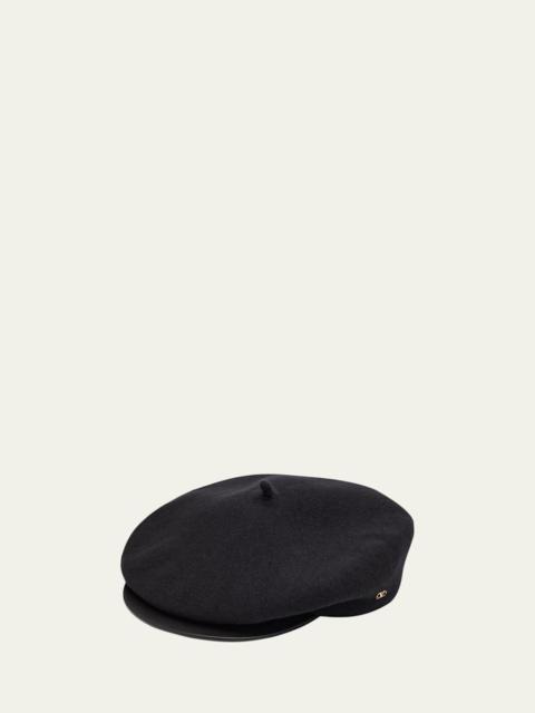 Valentino Men's Wool Beret with VLogo
