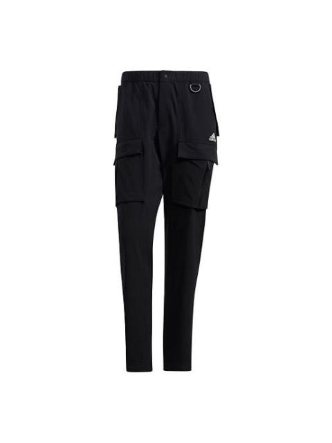Men's adidas Utl Cargo Pants Solid Color Outdoor Multiple Pockets Sports Pants/Trousers/Joggers Blac