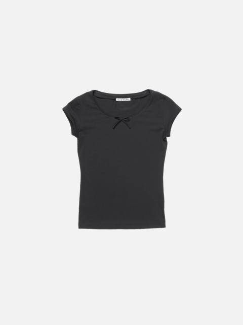 Acne Studios Jersey t-shirt with bow - Black