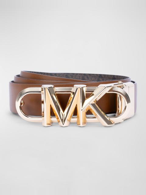 MICHAEL KORS Reversible Logo Leather Belt
