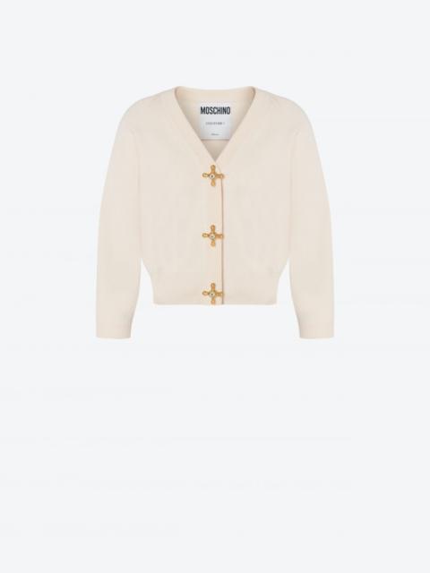 Moschino FAUCET DETAILS WOOL CARDIGAN