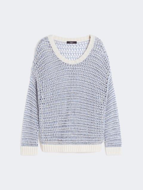 WEEKEND Max Mara Linen and cotton yarn mesh jumper - LIGHT BLUE