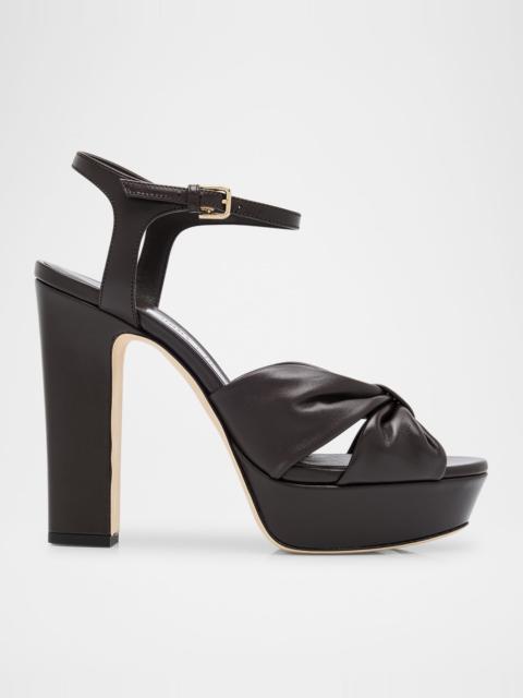 Heloise Leather Knot Platform Sandals