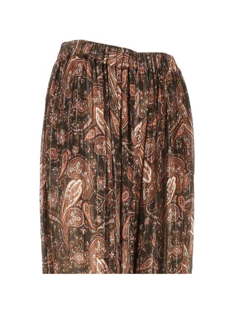THE ANDAMANE The Andamane Paisley-print Pleated Trousers