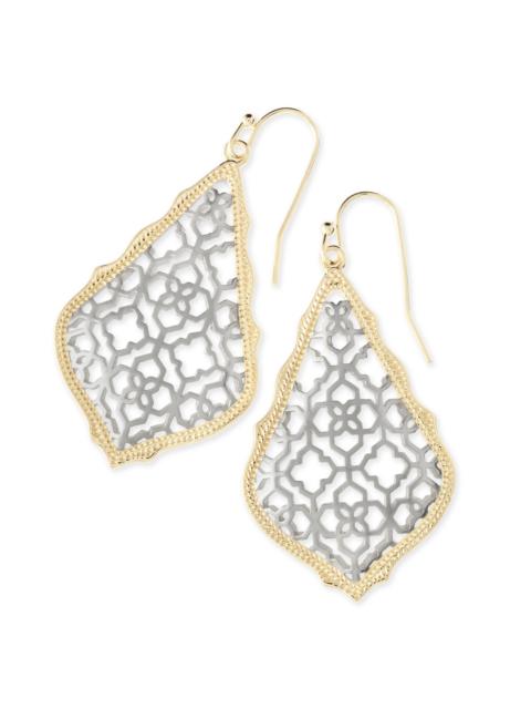 KENDRA SCOTT Addie Gold Drop Earrings in Silver Filigree Mix
