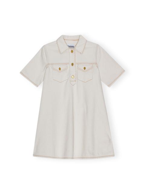 white christmas dresses Ganni LIGHT PINK OVERDYED HEAVY DENIM MINI DRESS  Shop at the Mix