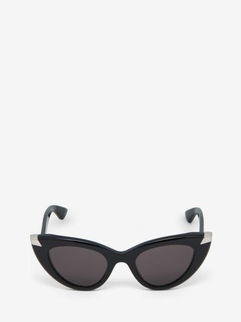 Alexander McQueen Women's Punk Rivet Cat-eye Sunglasses in Black/smoke
