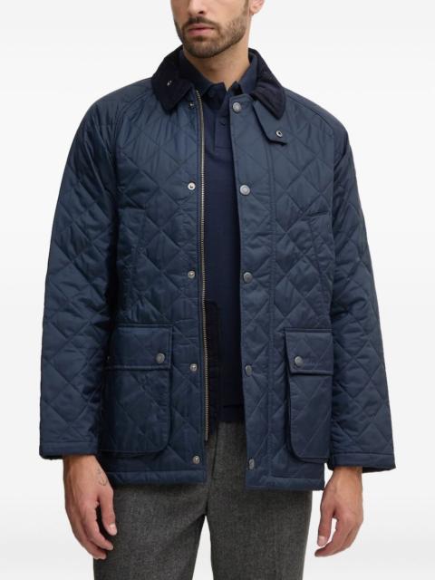 Barbour diamond-quilting corduroy-collar jacket