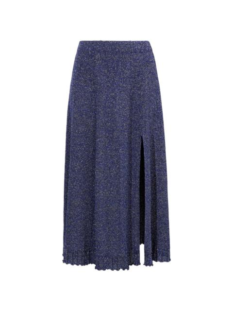 Lidia lurex-detail knitted skirt