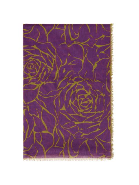 Dries Van Noten Purple & Yellow Floral Scarf