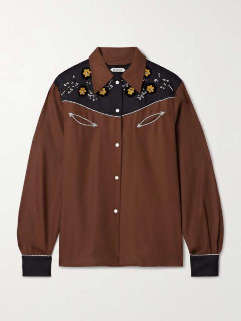 Tシャツ・カットソー BODE SS25 Black silk Seafarer shirt (WRF24SH007 BLACK) BODE Seafarer Shirt | Black | FARFETCH