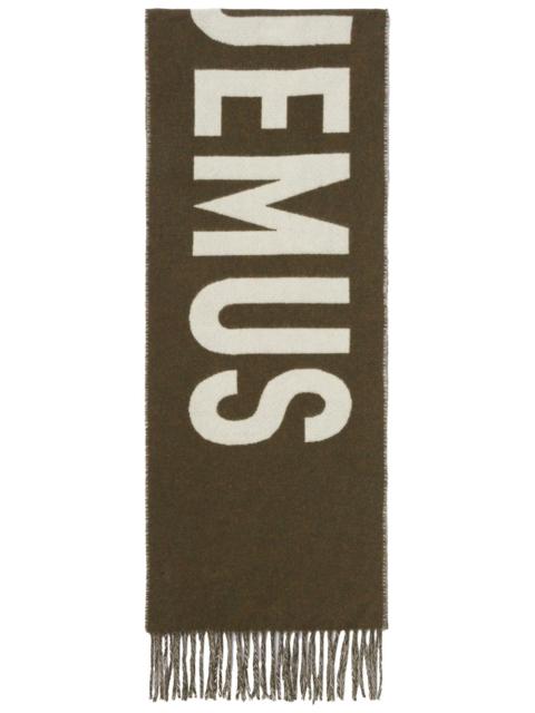 JACQUEMUS The JACQUEMUS Wool Scarf with Fringes and Logo