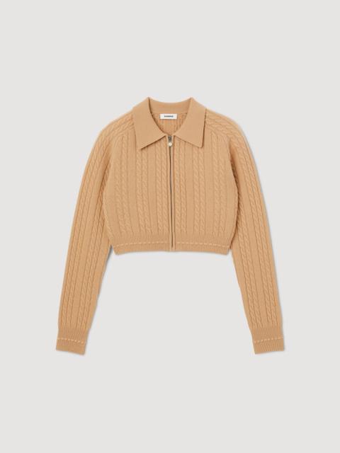 Sandro CROPPED KNITTED CARDIGAN