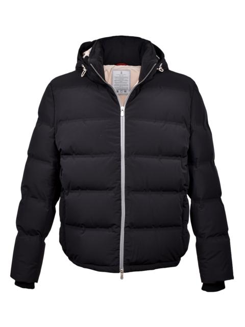 Brunello Cucinelli Quilted Down Bomber Jacket "Jet Black" BRUN656