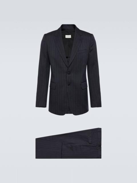 Pinstripe cotton-blend suit