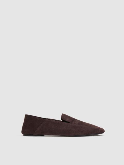 ST. AGNI Suede Minimal Flat Loafer - Coffee