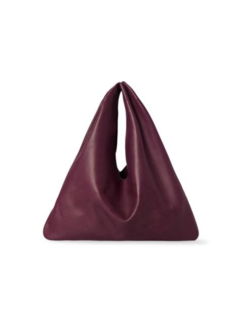 The Row Small Bindle Leather Bag burgundy