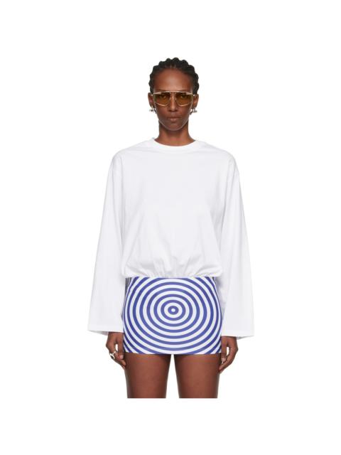 Jean Paul Gaultier White Mix Jersey Long Sleeves Bodysuit