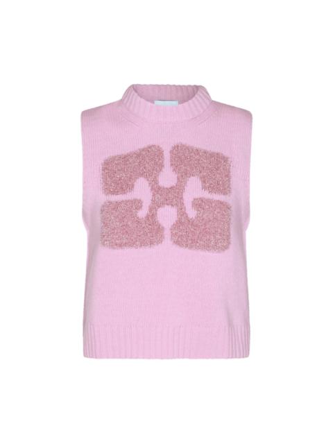 pink wool knitwear