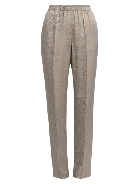 GIORGIO ARMANI Women's Micro Jacquard Elasticized Trousers - Mirage Gray