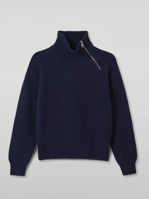 Johnstons of Elgin Mellis Dark Blue Marble Cashmere & Cotton Jumper