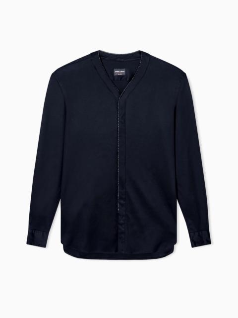 GIORGIO ARMANI COTTON SHIRT WITH RHINESTONE DETAIL