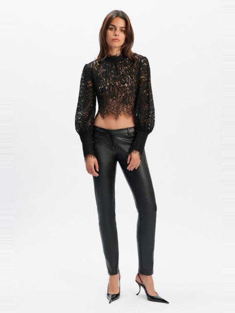 BARDOT Georgia Long Sleeve Lace Top In Black