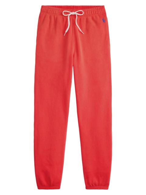 Polo Ralph Lauren Women's Cotton-Blend Fleece Tapered-Leg Sweatpants - Bright Hibiscus