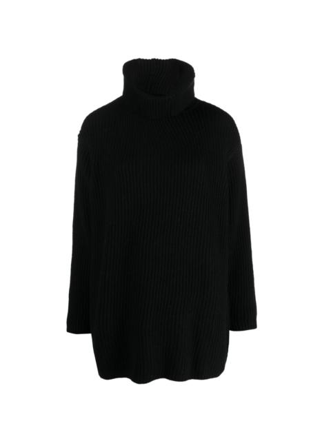 roll-neck ribbed-knit jumper