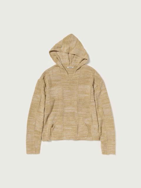 AURALEE STRUCTURED COTTON LINEN PANEL KNIT P/O PARKA