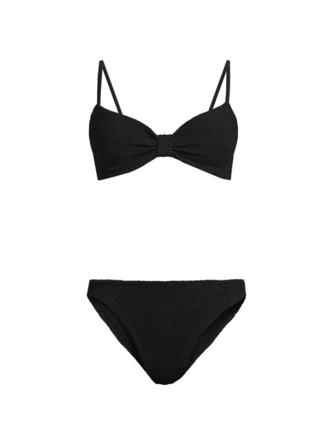 Hunza G Women's Alicia Textured Knit Bikini - Black