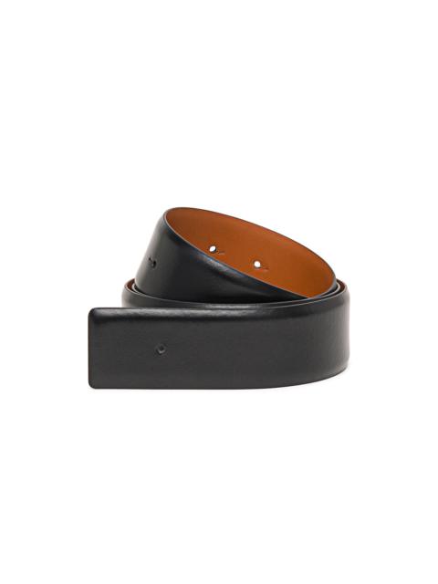 Santoni Black leather belt strap