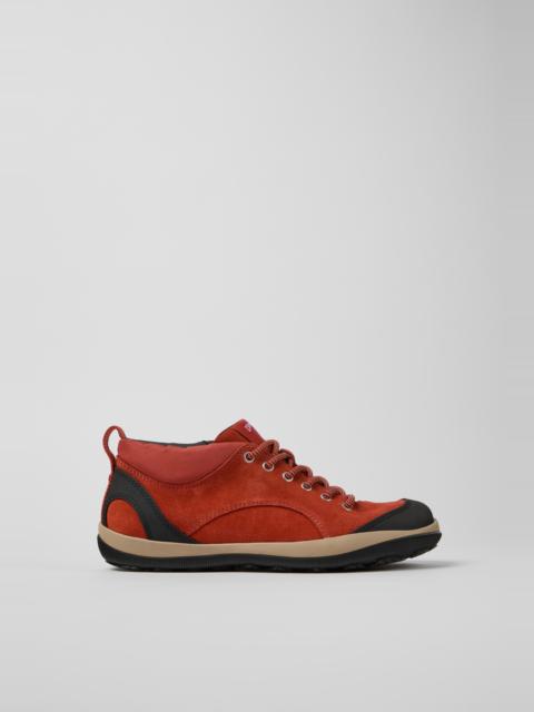 CAMPER Peu Pista GM Red Suede and Textile Shoes for Men.