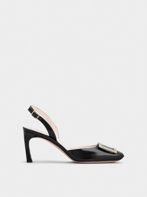 Roger Vivier Trompette Metal Buckle Slingback Pumps in Patent Leather