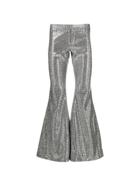 sequinned flared trousers