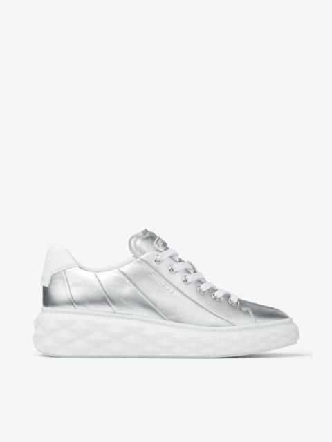 JIMMY CHOO Diamond Light Maxi/F
Silver Metallic Nappa Low-Top Trainers with Platform Sole