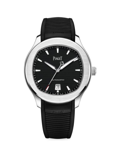 Piaget Women's Polo Stainless Steel & Rubber Date Watch - Black