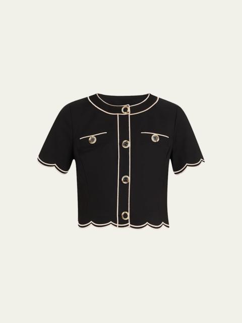 RAMY BROOK Sandra Scallop-Trim Top