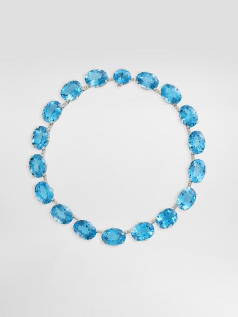 Dolce & Gabbana Anna necklace in 18-carat white gold with topazes and diamonds