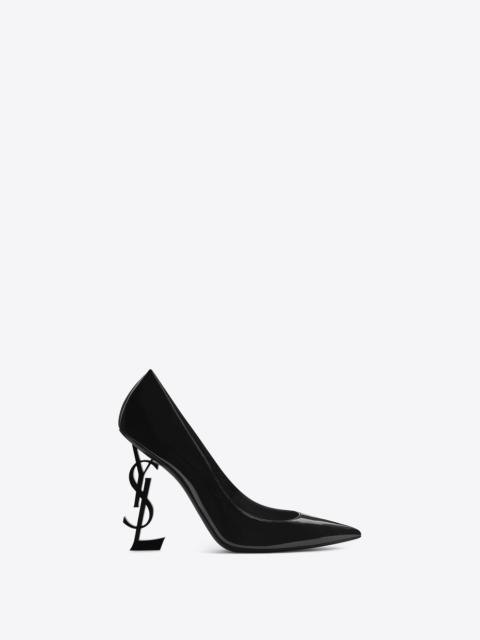 SAINT LAURENT opyum pumps in patent leather with black heel