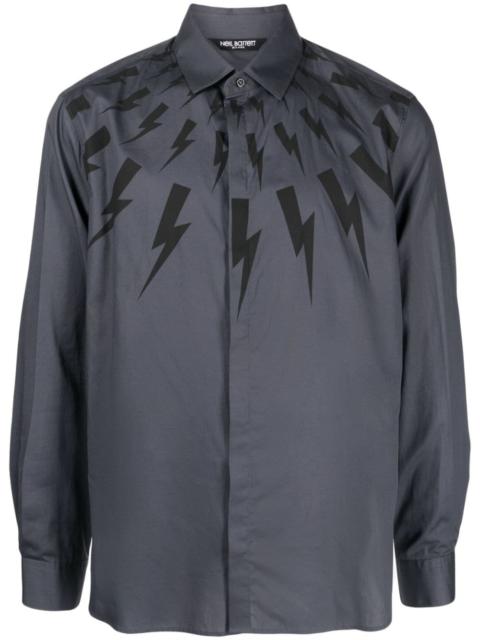 Neil Barrett Thunderbolt-print cotton shirt