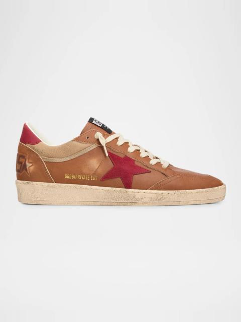Golden Goose Men's Ballstar Suede-Star Leather Sneakers