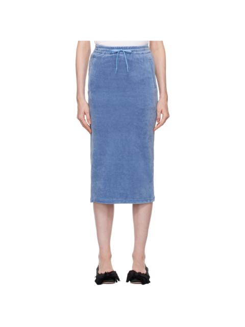 pushBUTTON Blue H-Line Midi Skirt