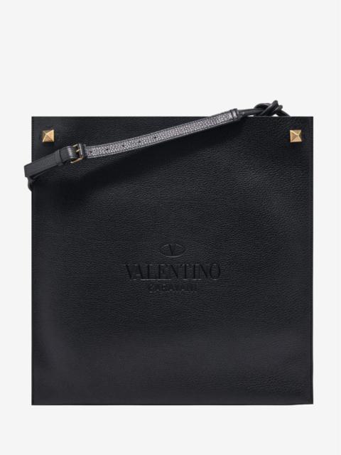 Black Identity Leather Tote Bag