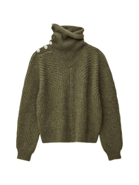 ba&sh Romane buttoned roll-neck sweater
