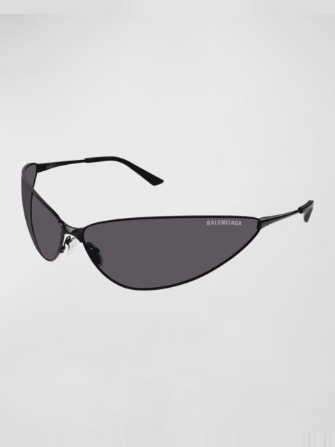 Curved Metal Cat-Eye Sunglasses